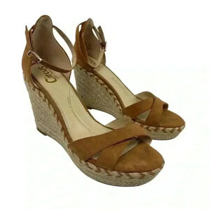 Circus by Sam Edelman Espadrille Sandals Brown Criss-Cross Ankle‎ Size 8.5